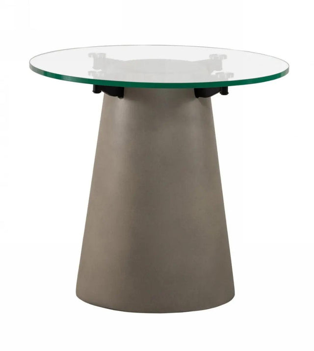 Vig Furniture - Nova Domus Essex - Contemporary Concrete, Metal And Glass End Table - Vglbvig-Lt56