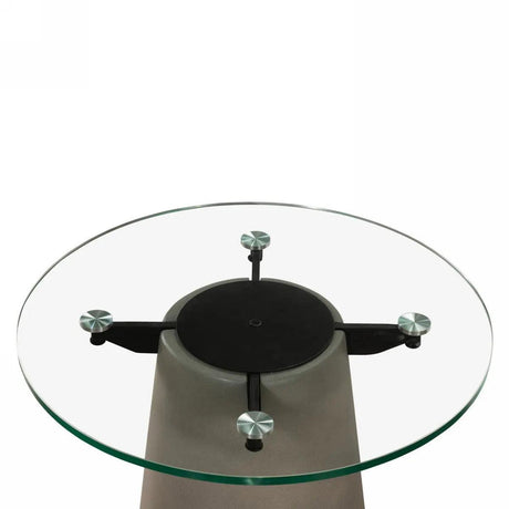 Vig Furniture - Nova Domus Essex - Contemporary Concrete, Metal And Glass End Table - Vglbvig-Lt56