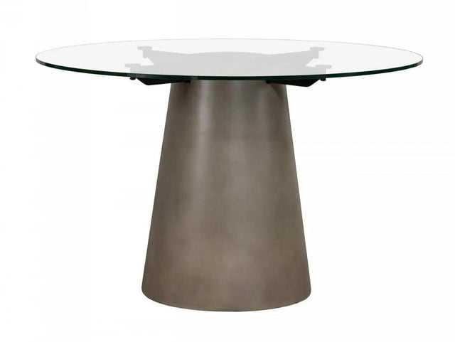 Vig Furniture - Nova Domus Essex - Contemporary Concrete, Metal And Glass Round Dining Table - Vglbvig-Dt120