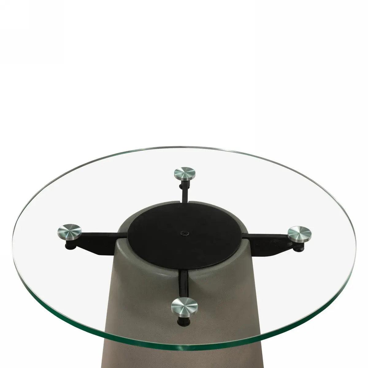 Vig Furniture - Nova Domus Essex - Contemporary Concrete, Metal And Glass Round Dining Table - Vglbvig-Dt120