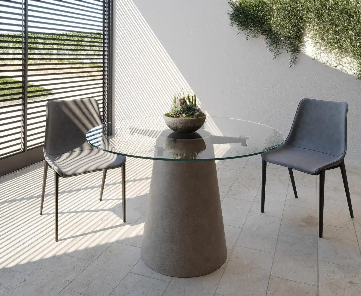 Vig Furniture - Nova Domus Essex - Contemporary Concrete, Metal And Glass Round Dining Table - Vglbvig-Dt120