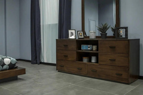 Vig Furniture - Nova Domus Fantasia - Contemporary Walnut Dresser - Vgwdhl-W03