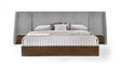 Nova Domus Janice Modern Grey Fabric And Walnut Bed And Nightstands | VIG