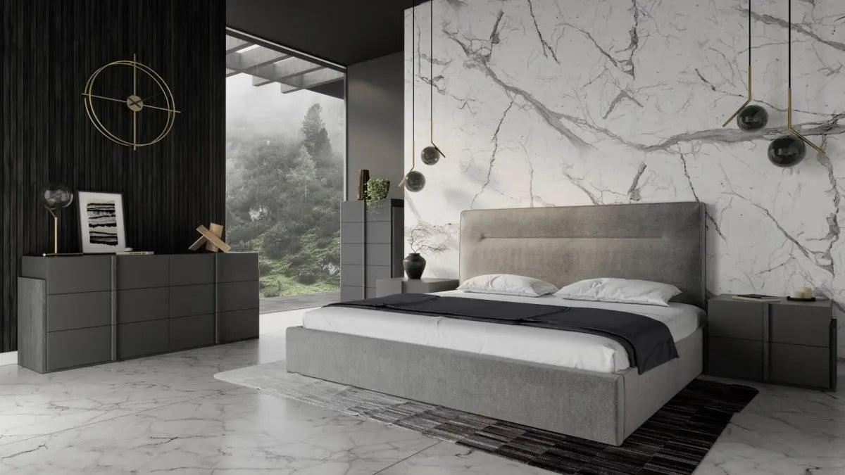 Vig Furniture - Nova Domus Juliana - Italian Modern Dark Grey Upholstered Bed - Vgacjuliana-Bed