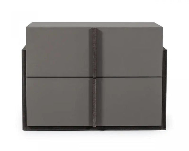 Vig Furniture - Nova Domus Lucia - Italian Modern Elm And Matte Grey Nightstand - Vgaclucia-Ns-Gry