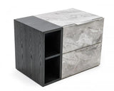 Vig Furniture - Nova Domus Maranello Modern Grey Wash & Faux Marble Nightstand - Vgmamqt-S25-Br-121-Gry-Ns