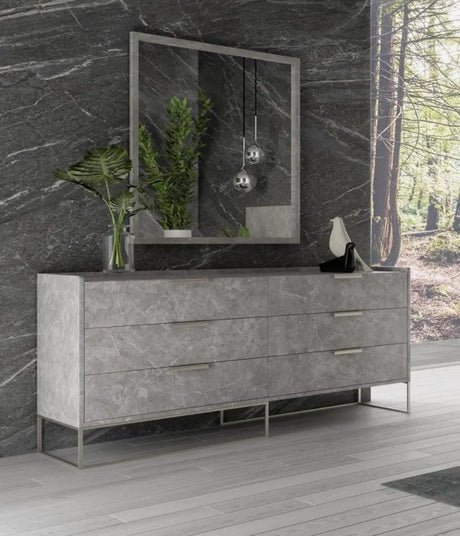 Vig Furniture - Nova Domus Marbella - Italian Modern Grey Marble Dresser - Vgacmarbella-Gry-Drs