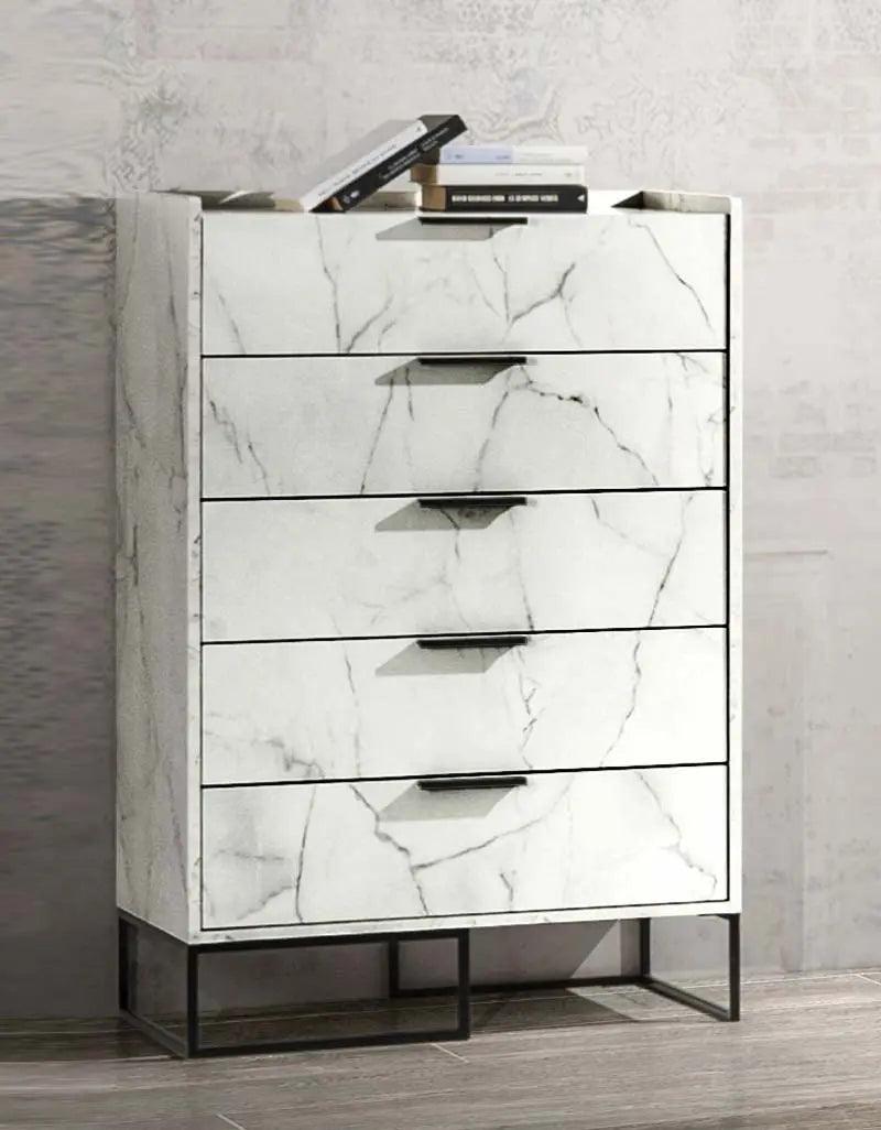 Vig Furniture - Nova Domus Marbella - Italian Modern White Marble Chest - Vgacmarbella-Chest