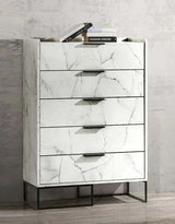 Vig Furniture - Nova Domus Marbella - Italian Modern White Marble Chest - Vgacmarbella-Chest