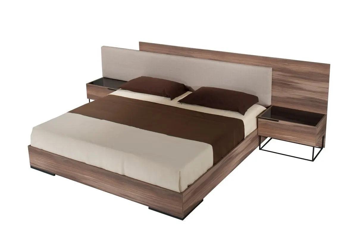 Vig Furniture - Nova Domus Matteo - Italian Modern Walnut & Fabric Bed - Vgacmatteo-Bed