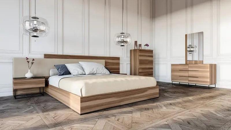 Vig Furniture - Nova Domus Matteo Italian Modern Walnut & Fabric Bedroom Set - Vgacmatteo-Set