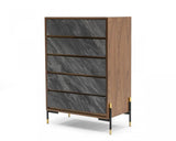 Vig Furniture - Nova Domus Metcalf Mid-Century Walnut & Grey Chest - Vgmaqt-S831-Br-120-Wal-Chest