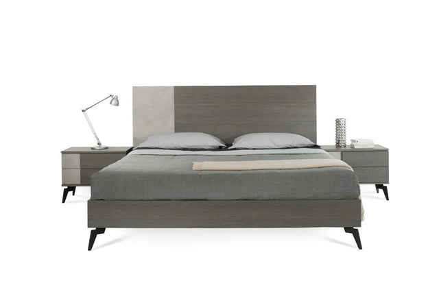 Vig Furniture - Nova Domus Palermo Italian Modern Faux Concrete & Grey Bed - Vgacpalermo-Bed