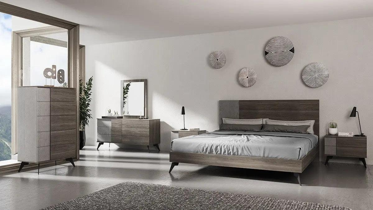 Vig Furniture - Nova Domus Palermo Italian Modern Faux Concrete & Grey Bedroom Set - Vgacpalermo-Set