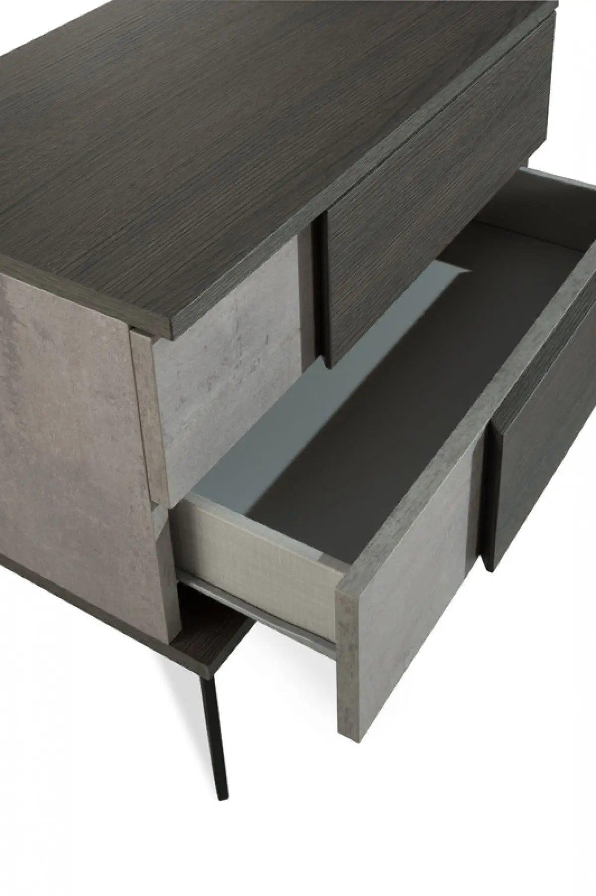 Vig Furniture - Nova Domus Palermo Italian Modern Faux Concrete & Grey Bedroom Set - Vgacpalermo-Set