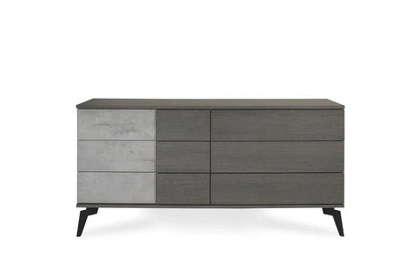 Vig Furniture - Nova Domus Palermo Italian Modern Faux Concrete & Grey Bedroom Set - Vgacpalermo-Set