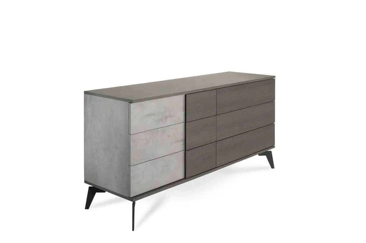 Vig Furniture - Nova Domus Palermo Italian Modern Faux Concrete & Grey Bedroom Set - Vgacpalermo-Set