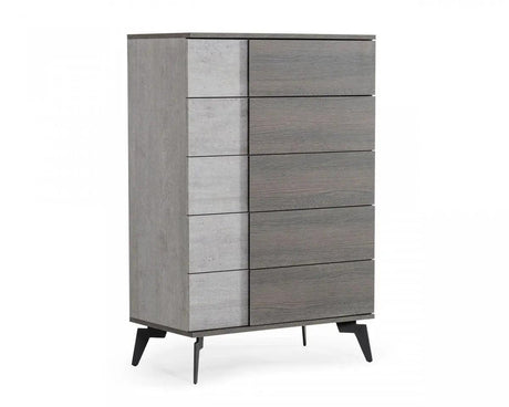 Vig Furniture - Nova Domus Palermo - Italian Modern Faux Concrete & Grey Chest - Vgacpalermo-Gry-Chest