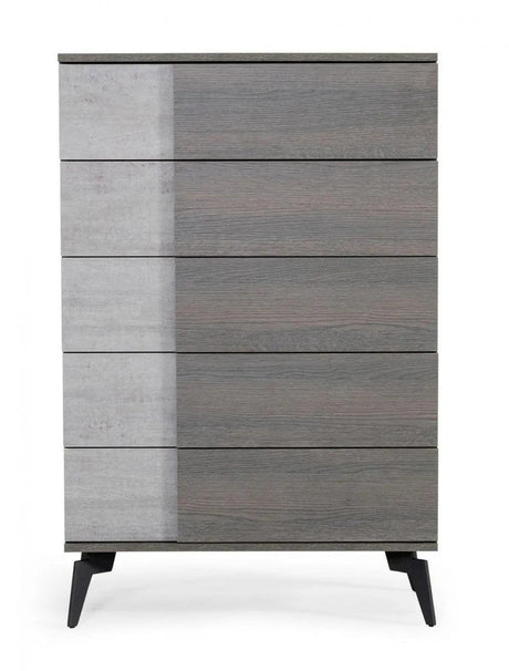 Vig Furniture - Nova Domus Palermo - Italian Modern Faux Concrete & Grey Chest - Vgacpalermo-Gry-Chest