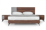 Vig Furniture - Nova Domus Palermo - Modern Italian Faux Concrete & Walnut Bed - Vgacpalermo-Wal-Bed