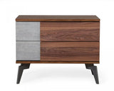 Vig Furniture - Nova Domus Palermo - Modern Italian Faux Concrete & Walnut Nightstand - Vgacpalermo-Wal-Ns