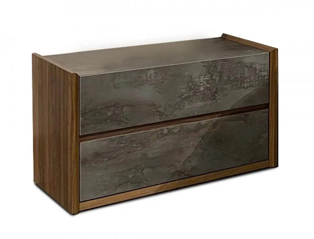 Vig Furniture - Nova Domus Rado Modern Walnut & Stucco Nightstand - Vgacrado-Ns