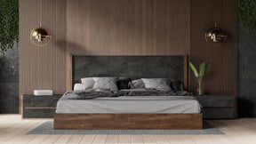 Nova Domus Rado Modern Walnut & Volcanic Slate Bed | VIG