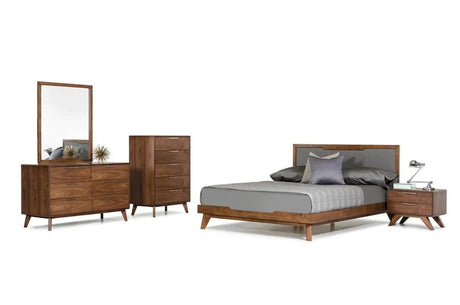 Vig Furniture - Nova Domus Soria Modern Grey & Walnut Bed - Vgmabr-32-Bed