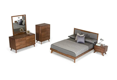 Vig Furniture - Nova Domus Soria Modern Grey & Walnut Bed - Vgmabr-32-Bed