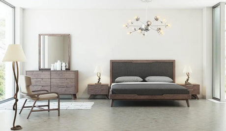 Vig Furniture - Nova Domus Soria Modern Grey & Walnut Bed - Vgmabr-32-Bed