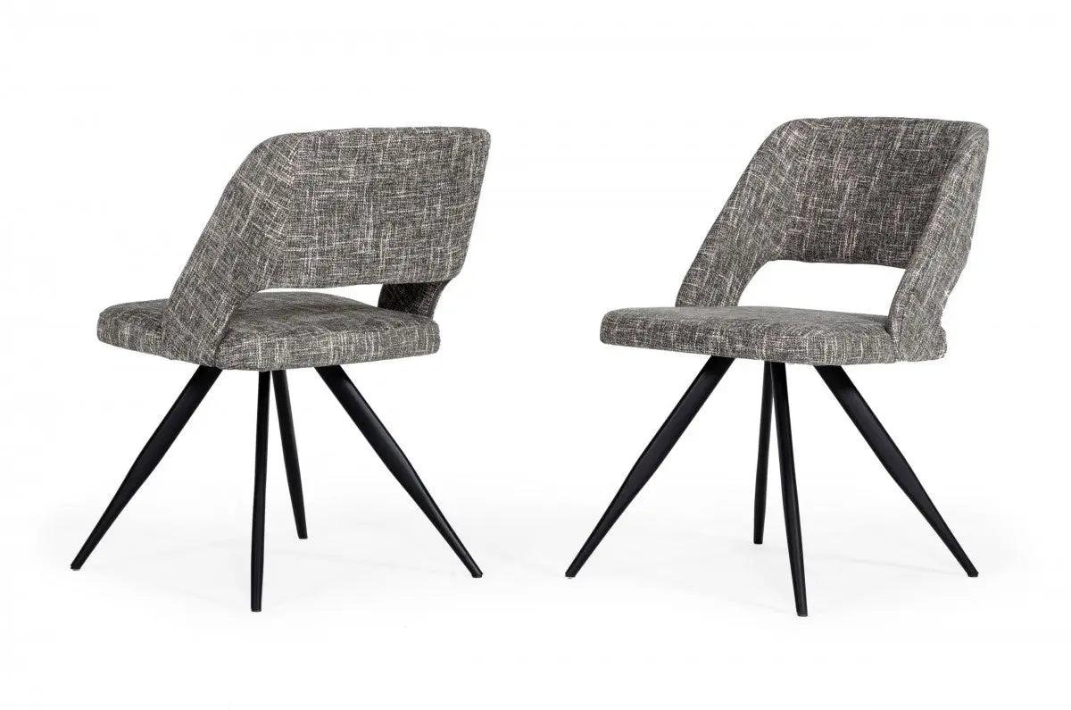 Vig Furniture - Palmer - Modern Grey Fabric Dining Chair (Set Of 2) - Vgewf3207Ac-Gry