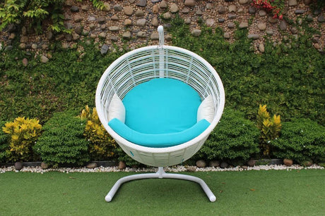 Vig Furniture - Renava Doheny Outdoor White & Aqua Blue Hanging Chair - Vgatrahm-011