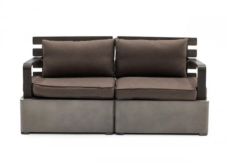 Vig Furniture - Renava Garza Outdoor Concrete & Acacia 2 Seater Sofa - Vglbmodu-St70X-Set