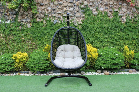 Vig Furniture - Renava Havana Outdoor Black & Beige Hanging Chair - Vgatrahm-002A