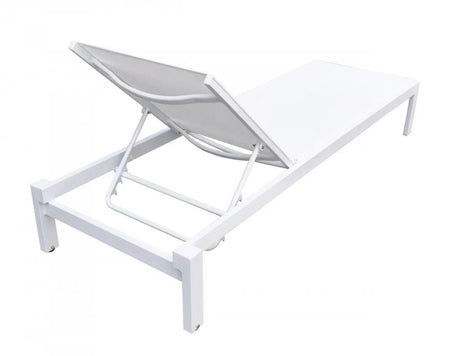 Vig Furniture - Renava Kayak - Modern White Outdoor Chaise Lounge - Vggerhaegean-Gry