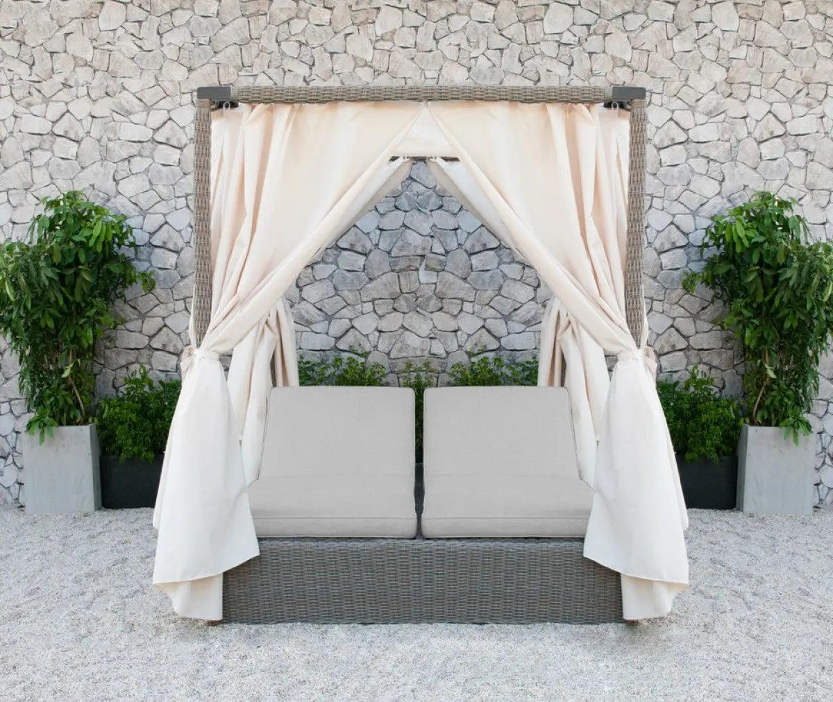 Vig Furniture - Renava Marin Outdoor Beige Canopy Sunbed - Vgatrabd-106-Bge