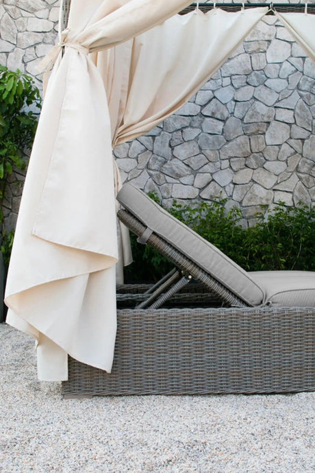 Vig Furniture - Renava Marin Outdoor Beige Canopy Sunbed - Vgatrabd-106-Bge