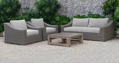 Vig Furniture - Renava Palisades Outdoor Beige Wicker Sofa Set - Vgatrasf-125-Bge