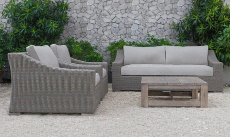 Vig Furniture - Renava Palisades Outdoor Beige Wicker Sofa Set - Vgatrasf-125-Bge