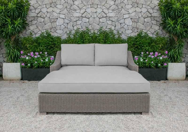 Vig Furniture - Renava Pismo Outdoor Beige Wicker Sunbed - Vgatrabd-108-Bge