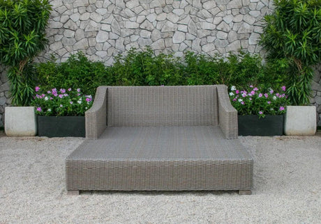 Vig Furniture - Renava Pismo Outdoor Beige Wicker Sunbed - Vgatrabd-108-Bge