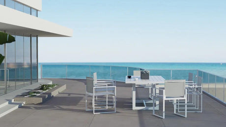 Vig Furniture - Renava Wake - Modern White Outdoor Dining Table - Vggemontalk-Ch-Wht-1