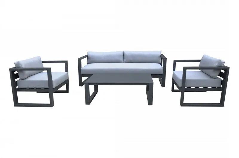 Vig Furniture - Renava Weber - Modern Outdoor Grey & Black Sofa Set - Vgge-Aegean