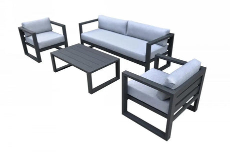 Vig Furniture - Renava Weber - Modern Outdoor Grey & Black Sofa Set - Vgge-Aegean