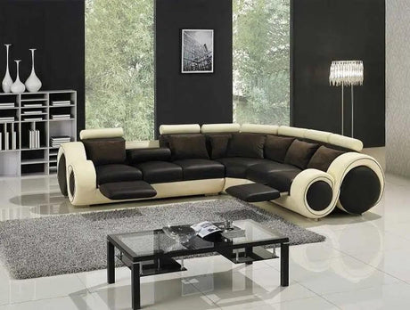 Vig Furniture - T27C Modern Leather Sectional Sofa With Recliners - Vgyit27C