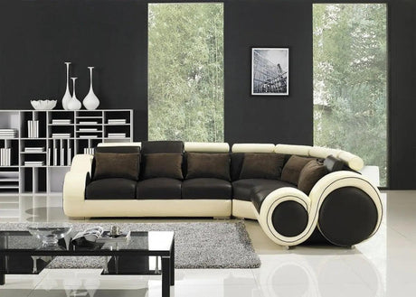 Vig Furniture - T27C Modern Leather Sectional Sofa With Recliners - Vgyit27C