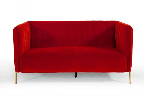 Vig Furniture Vig Furniture - Divani Casa Karla - Modern Red & Orange Dual-Tone Velvet Loveseat - Vgkk5621-Orgred-L