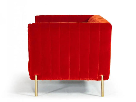 Vig Furniture Vig Furniture - Divani Casa Karla - Modern Red & Orange Dual-Tone Velvet Loveseat - Vgkk5621-Orgred-L