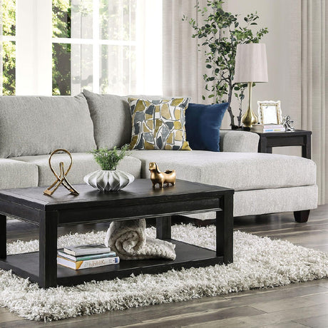 Viktor Transitional Light Gray Linen-like Fabric Sectional Sofa SM5208-SECT by Furniture of America Furniture of America