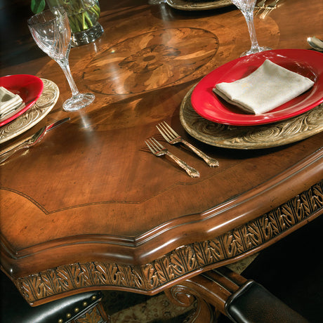 Villa Valencia 13-Piece Rectangular Dining Table Set Classic Chestnut — AICO Furniture - sold by Home Elegance USA